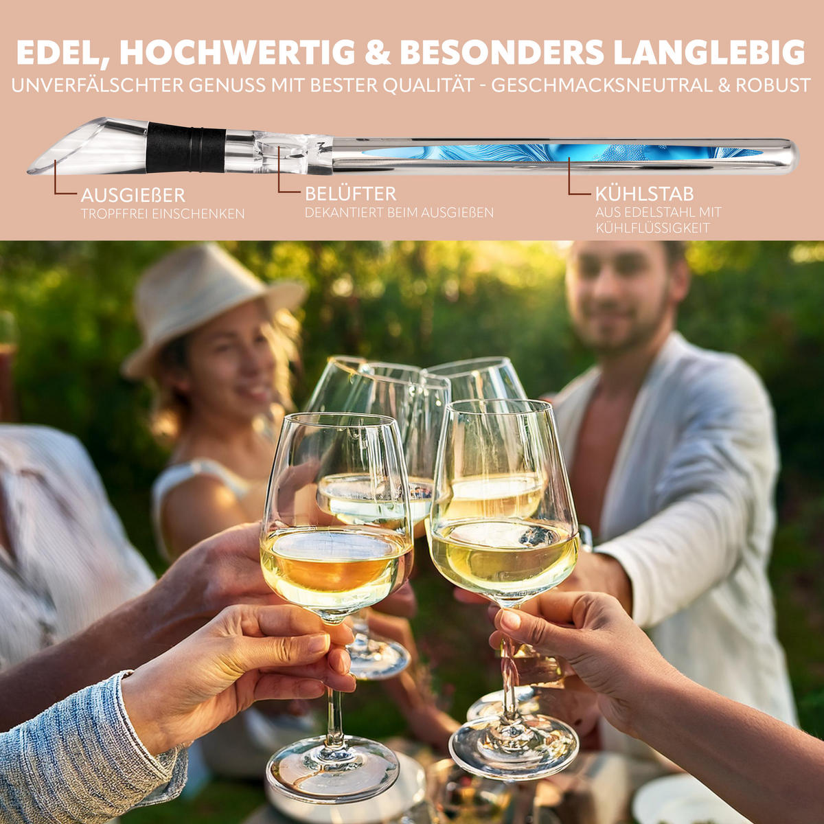 WEIN-AUSGIESSER 2er-Set, transparent - Transparent, Kunststoff (2.5/31.5/2.5cm) - bremermann