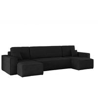 ECKSOFA Mit Schlaffunktion Und Bettkasten BEST Dicker Cord Poso Schwarz - Schwarz, Holz/Textil (312/142cm) - Kaiser Möbel