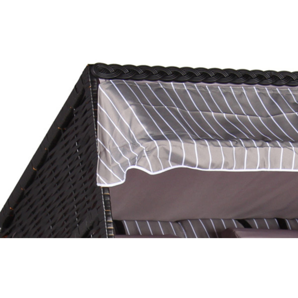 STRANDKORB Ostsee 2-Sitzer PE schwarz - Braun/Grau, Metall (120/160/80cm) - Mr. Deko