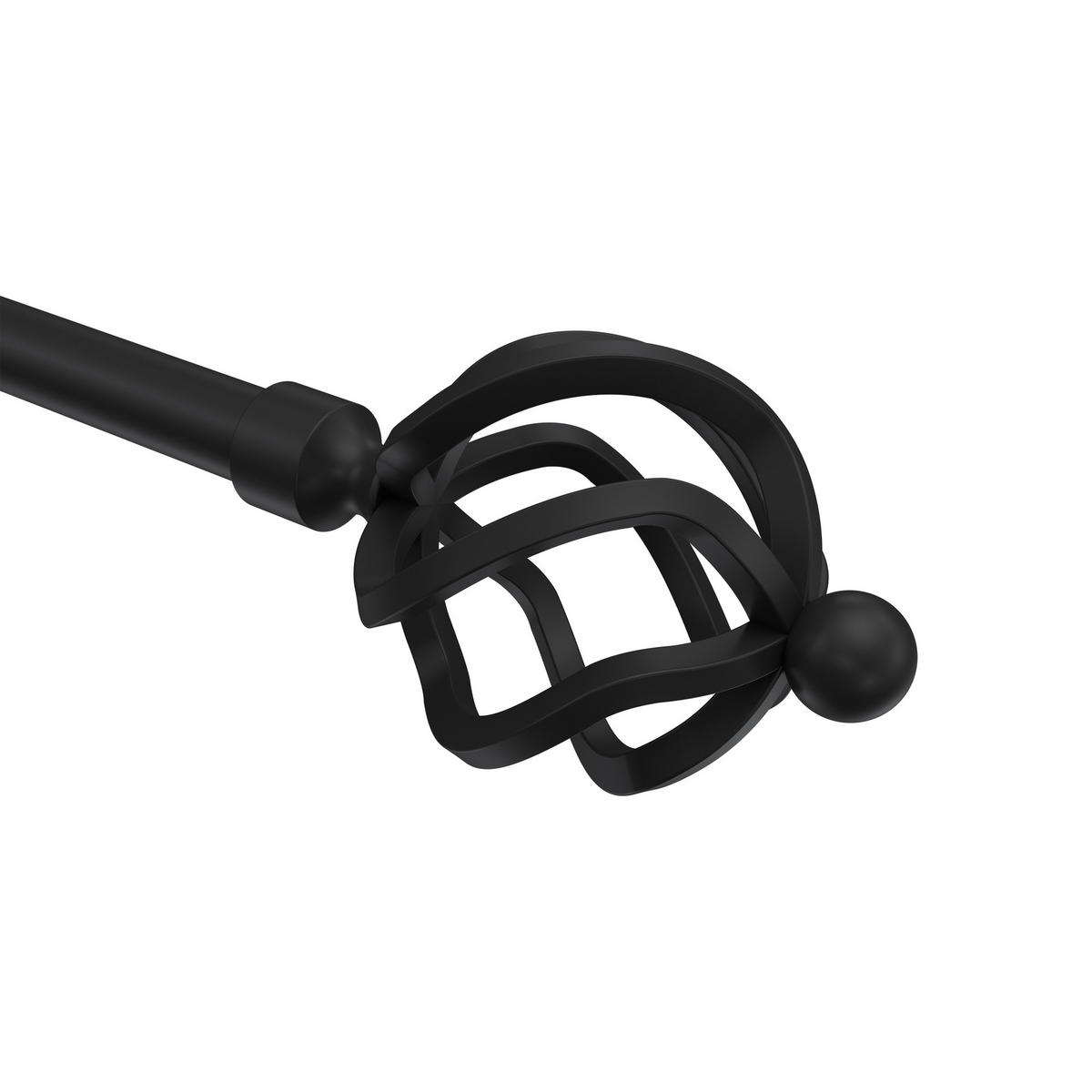ENDSTÜCKE FÜR GARDINENSTANGEN 16 mm Ø, Paolo Schwarz, Packung 2 Stück - Schwarz, Metall (10.6/6.9/6.9cm) - INTERDECO
