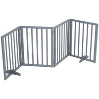 SCHUTZGITTER 4-Paneele Faltbar Freistehend MDF Grau - Grau, Holzwerkstoff (183.5/1.8cm) - Livingandhome