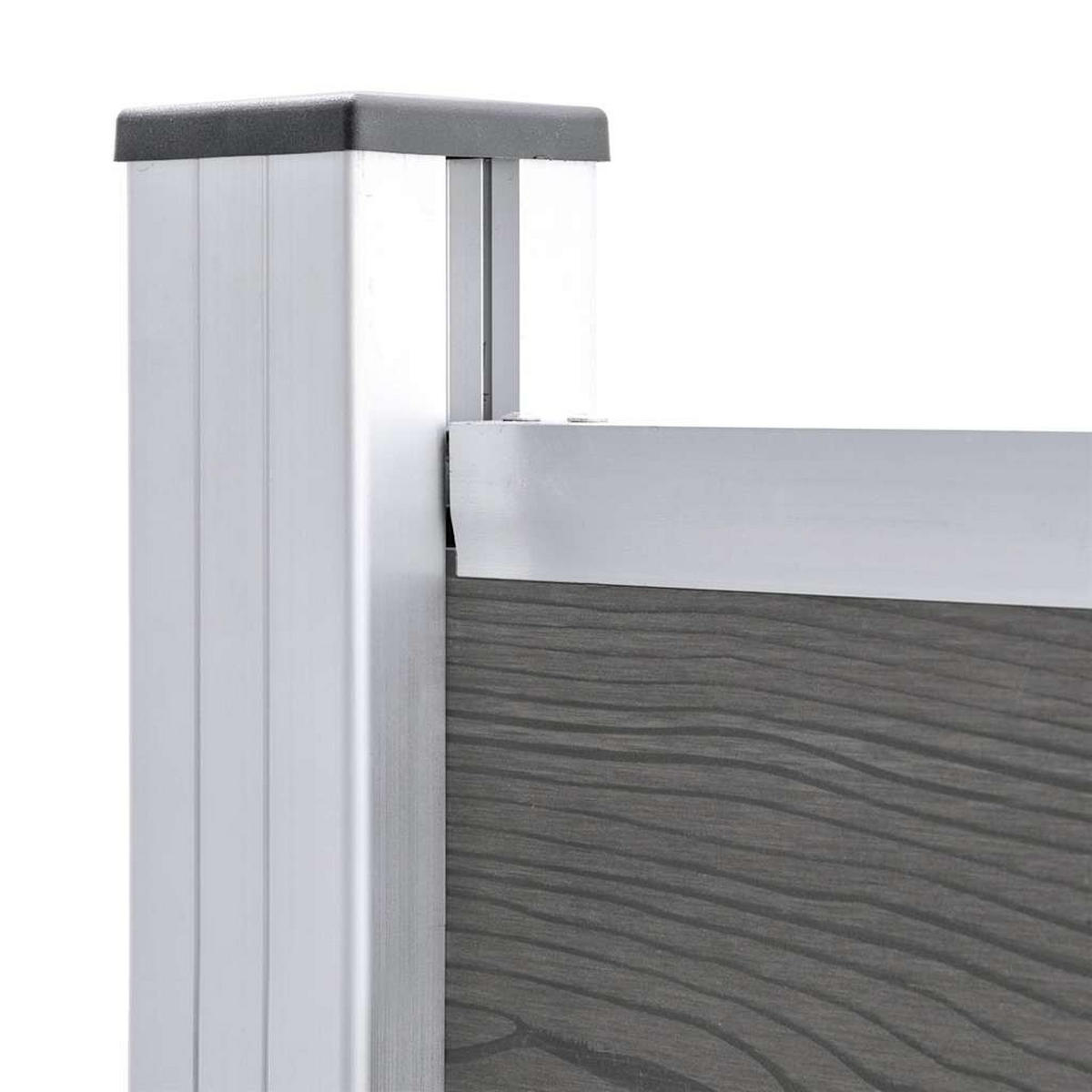 ZAUNELEMENT Wpc 95/186 Cm Grau - Grau, Holzwerkstoff (186cm) - vidaXL