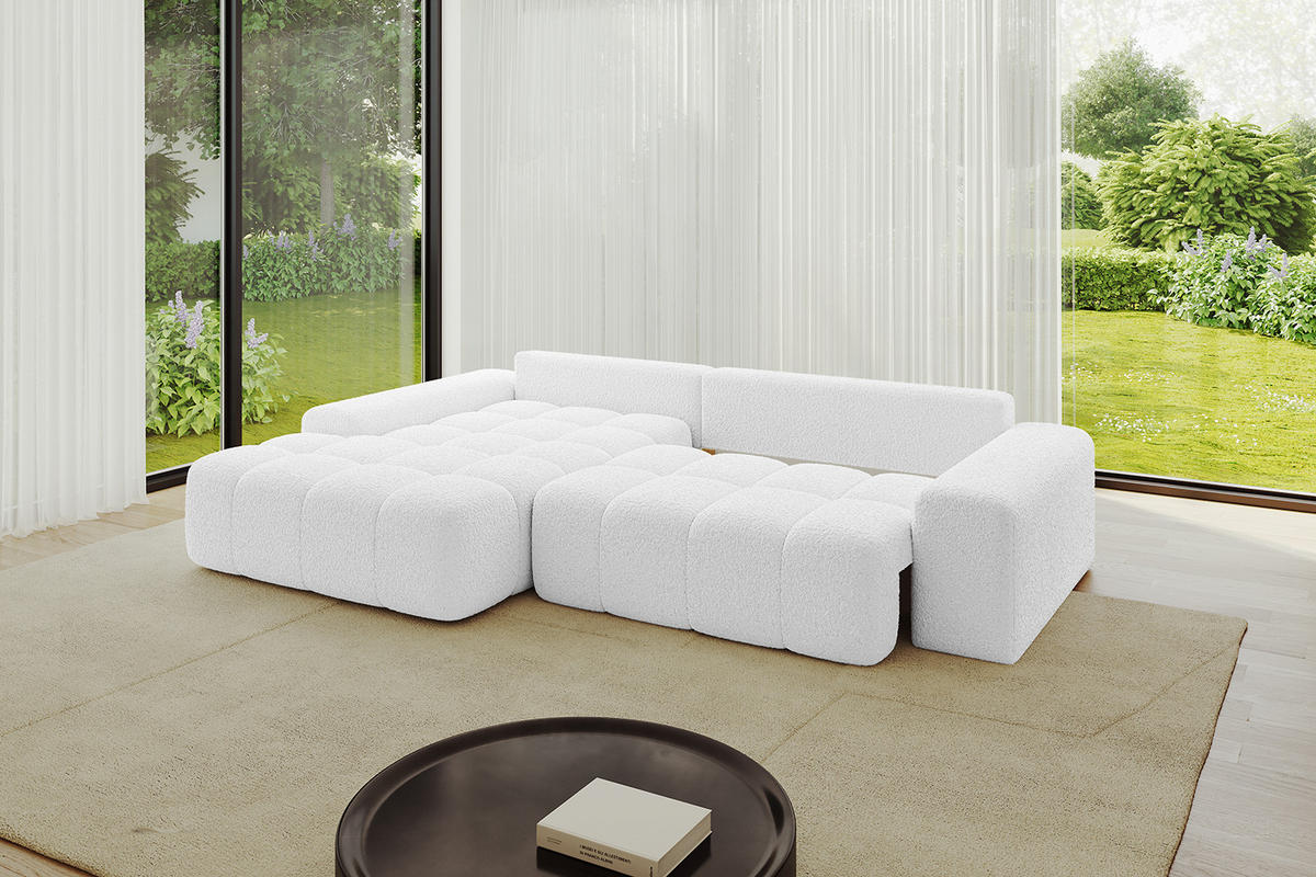 ECKSOFA Ottomane Links ENSI-L - 267x164x88 cm Weiß - Weiß, Holzwerkstoff/Kunststoff (267/164cm) - ALTDECOR