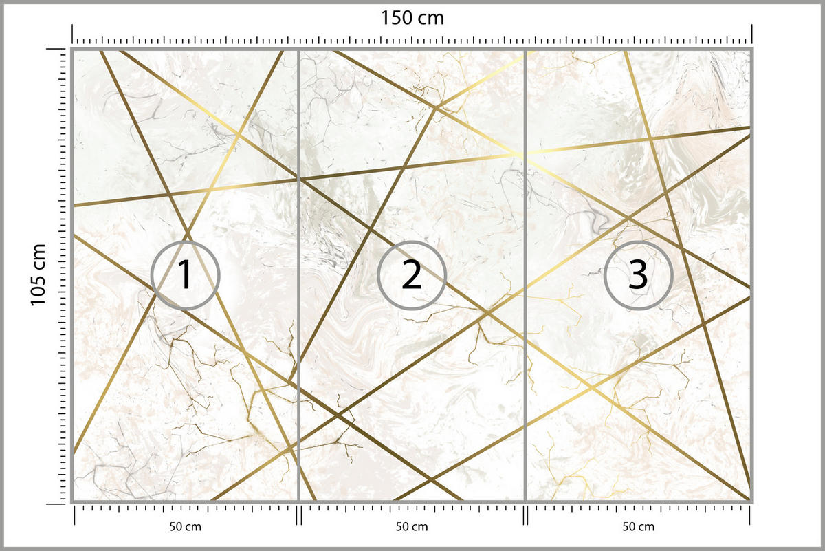 FOTOTAPETE Marmor Linien Abstraktion 150x105 - Gelb/Beige, Papier (150/105cm) - Muralo