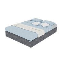 POLSTERBETT 140/200 cm in Grau Stoff mit geometrischem Kopfteil - Grau, Holzwerkstoff/Textil (140/200cm) - STILVORA