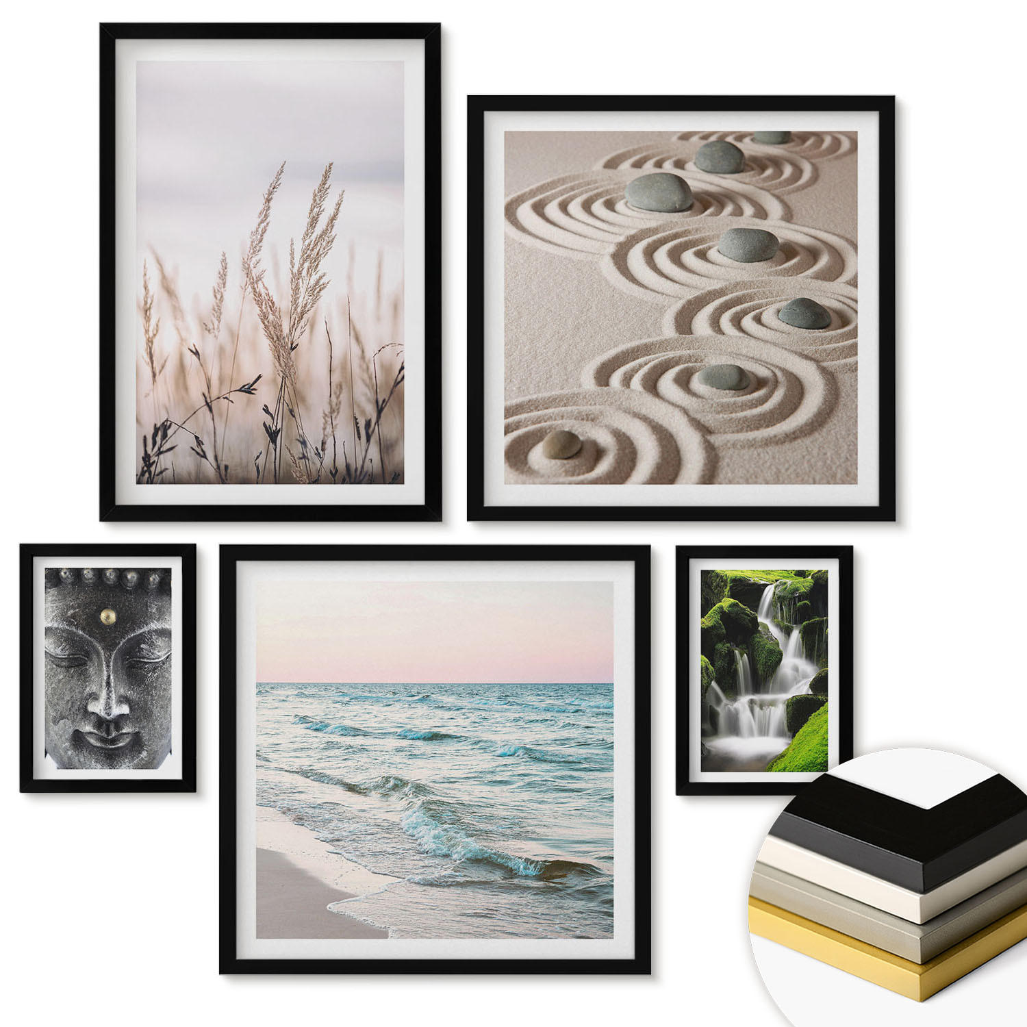ArtPrintCave Wandbilder Schwarz 40x60 cm