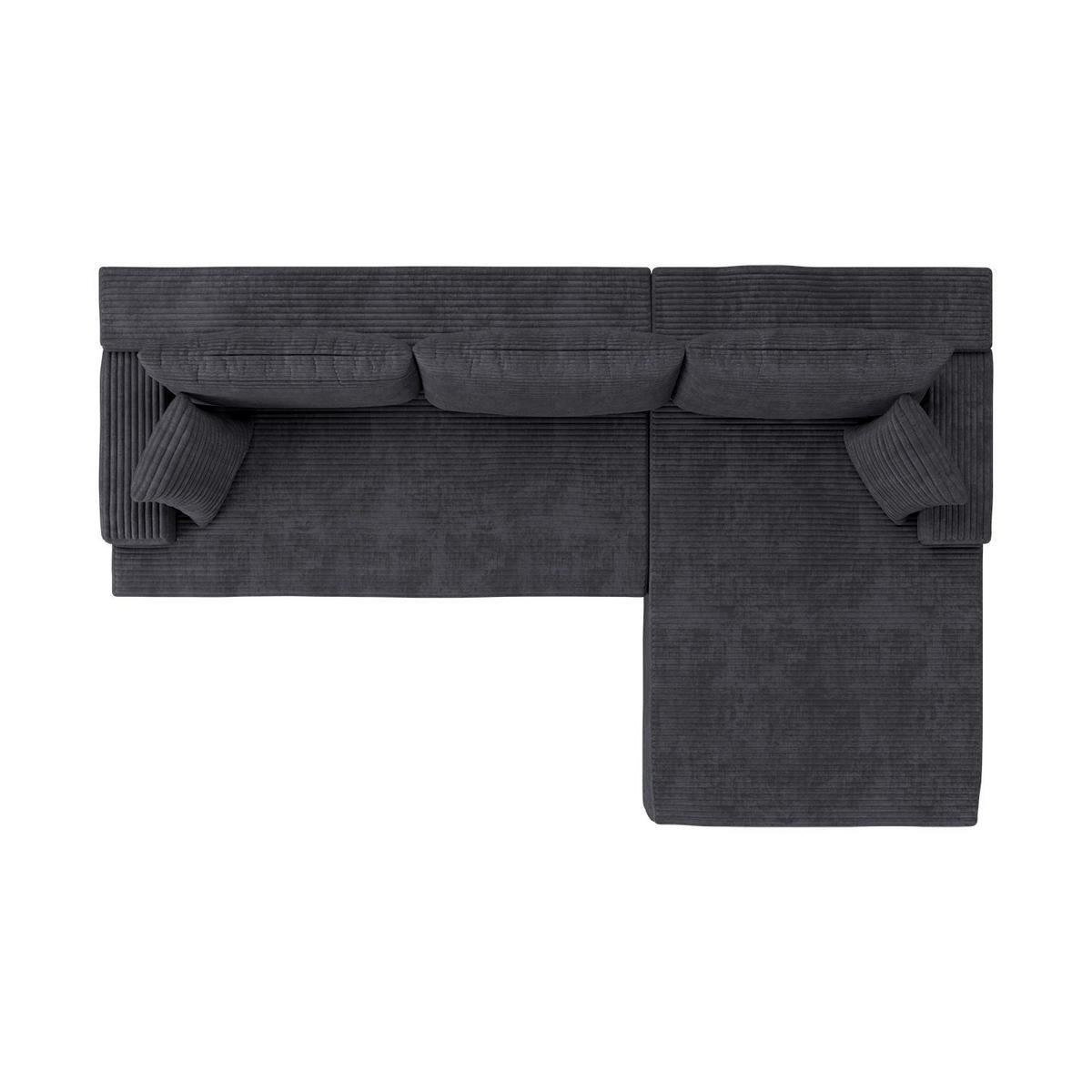 SOFA Coredo dunkelgrau Cord - Dunkelgrau, Textil (250/155cm) - Juskys
