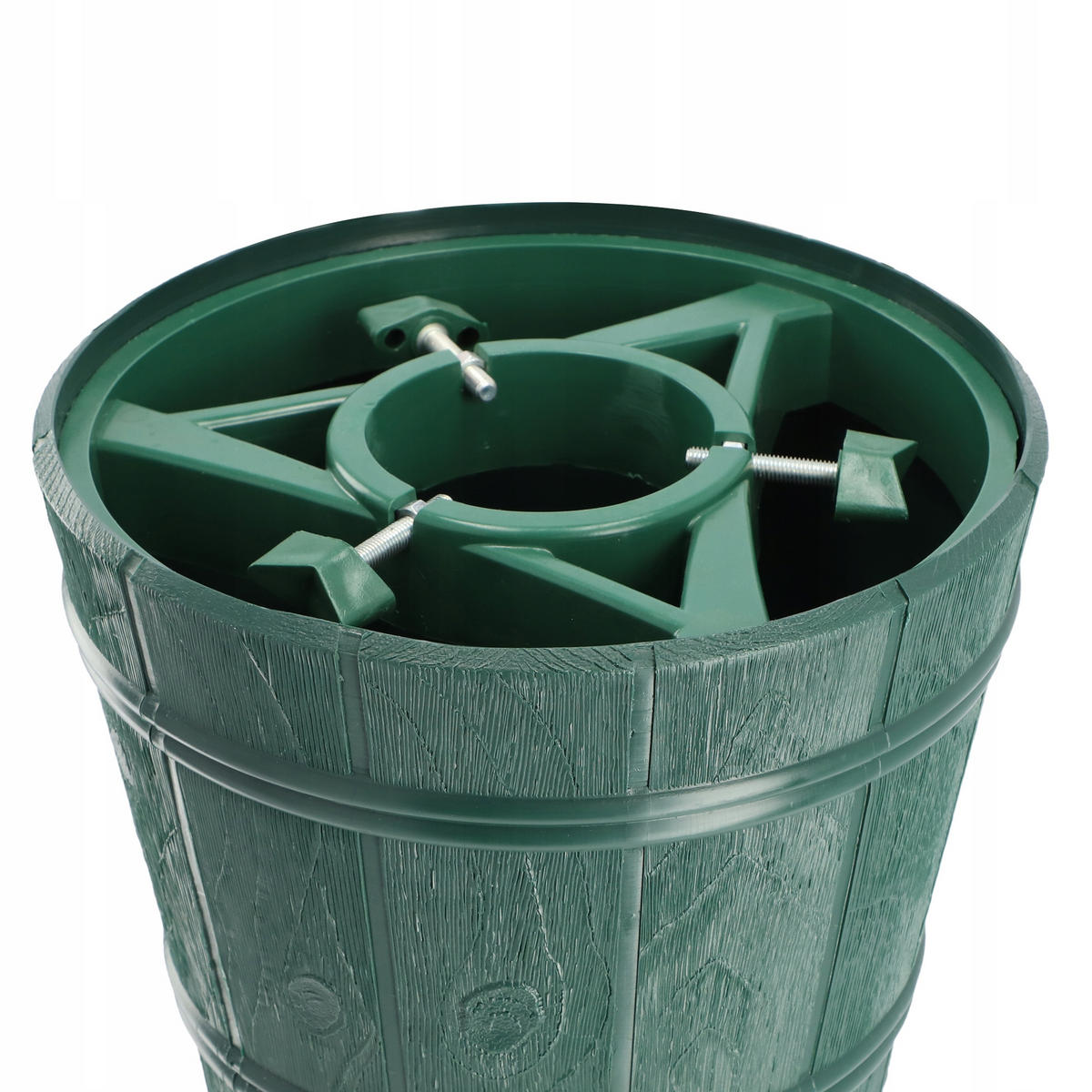 KADAX Weihnachtsbaumständer für einen echten Weihnachtsbaum, Topfbaum 2,4 m - Grün, Kunststoff (24.5cm) - KADAX