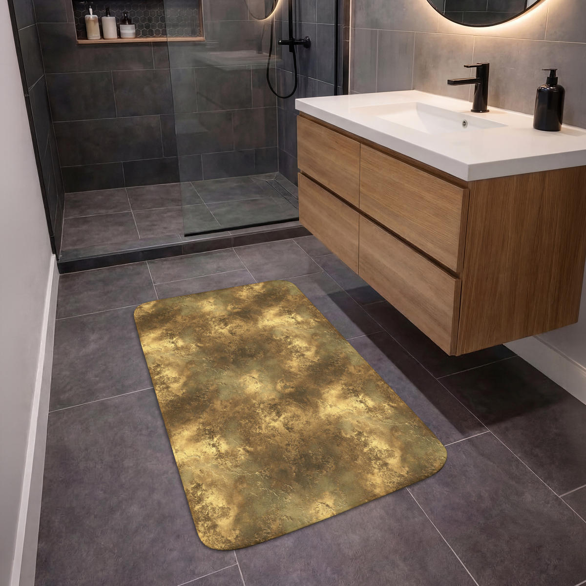 KÚPEĽŇOVÁ PREDLOŽKA Starožitný - metalický vzhľad - zlatý 60x90 cm - zlatá, textil/plast (60/90cm) - OnlyWow
