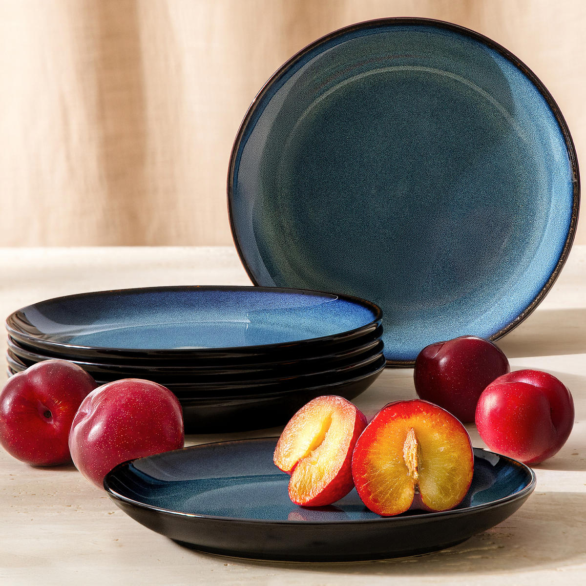 TELLER-SET DESSERTELLERSET BALI 6-tlg - Blau, Keramik (20.5cm) - Ritzenhoff Breker