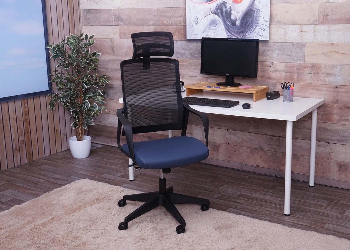 BÜROSTUHL Blau - Blau, Textil (64/128/66cm) - MCW
