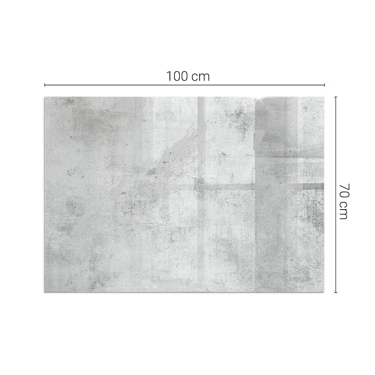 GLASPLATTE für Kamin 100x70 cm - Grau, Glas (100/70/0.4cm) - TULUP