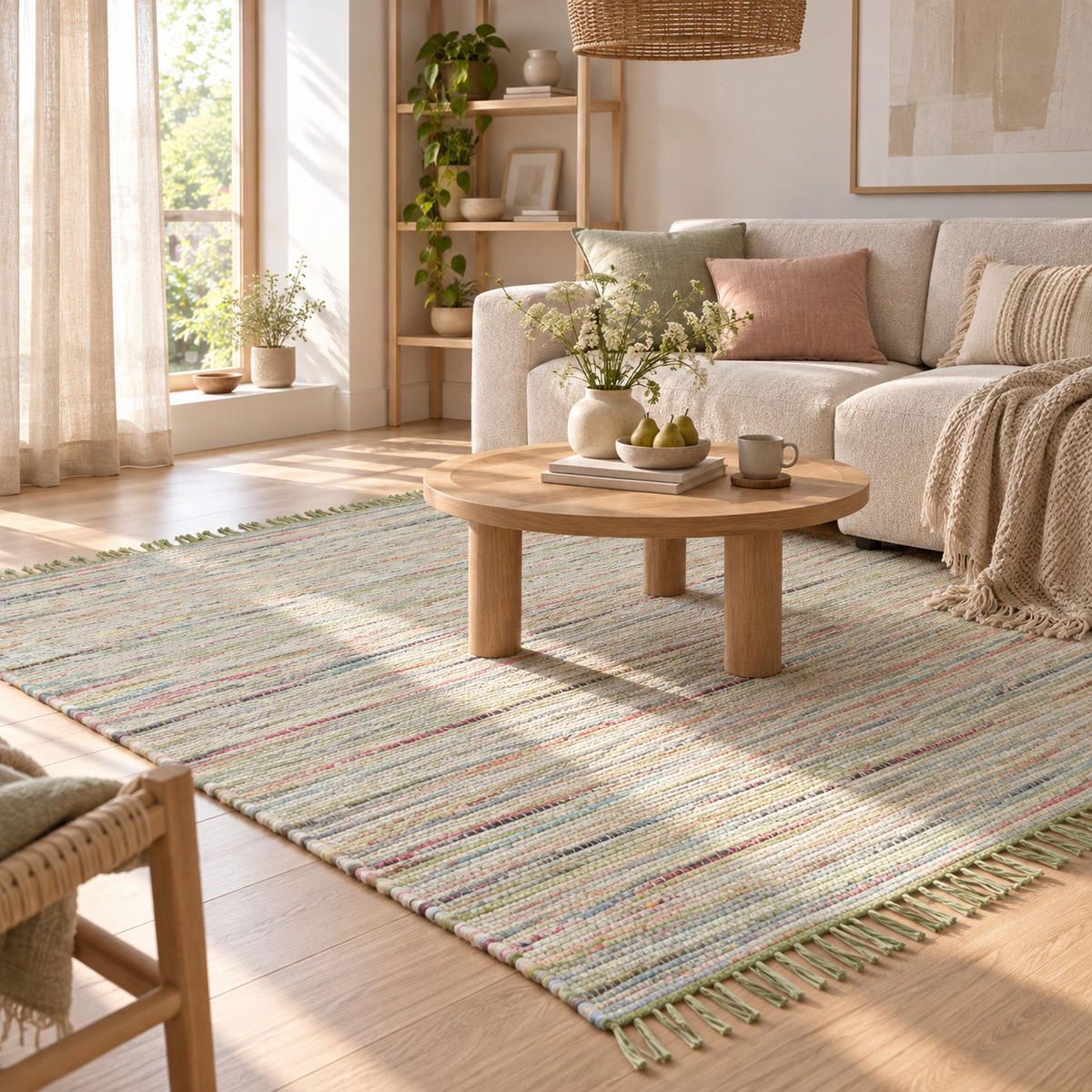 FLECKERLTEPPICH BAUMWOLLE NATUR CAYENNE - Grün, Textil (90/160cm) - Pergamon