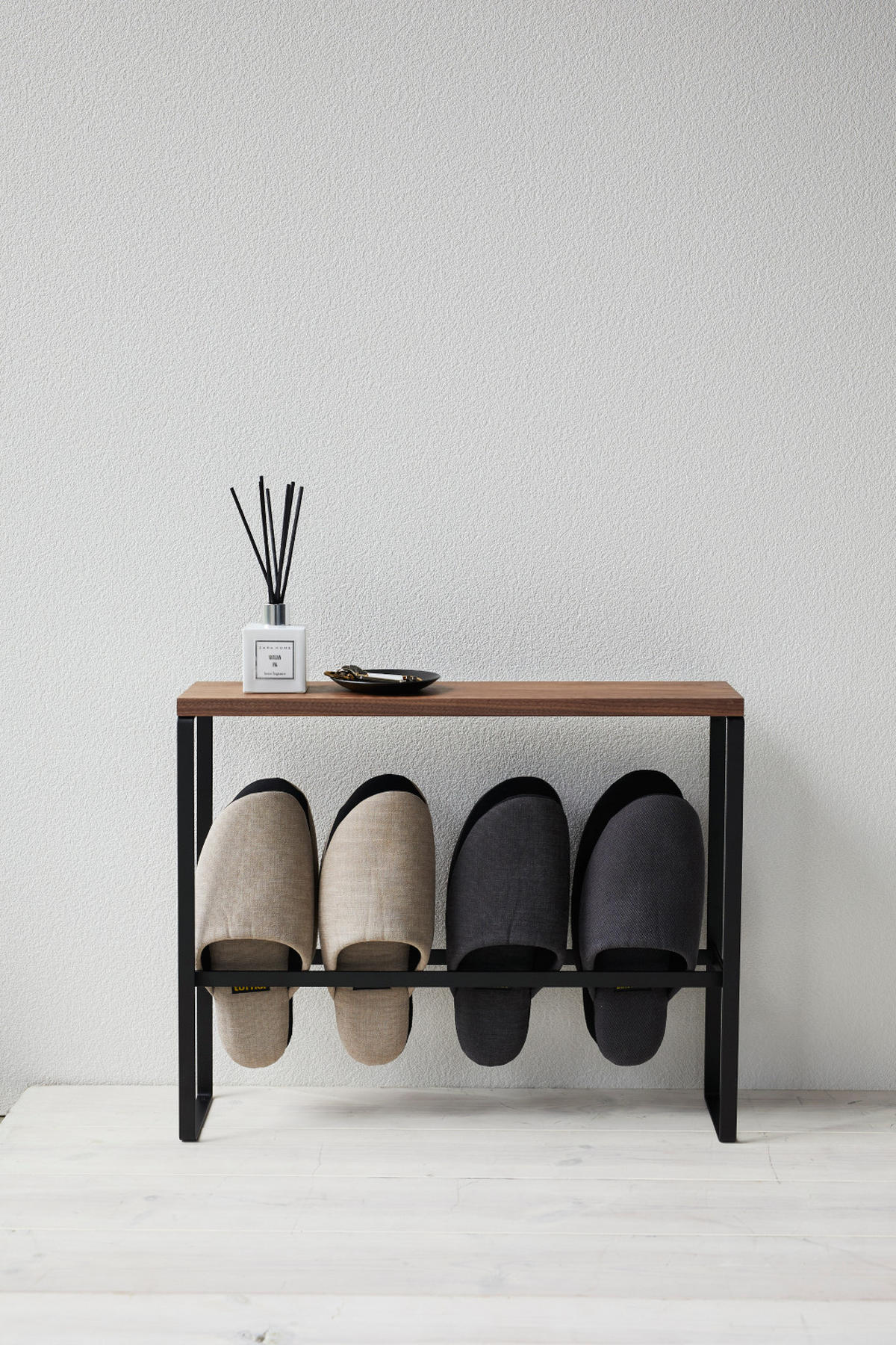 SCHUHSTÄNDER Tower 5153 Schwarz Holzablage 41 x 50 x 12 cm - Schwarz, Metall (50/41/12cm) - Yamazaki