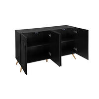 SIDEBOARD 150/38/83 cm schwarz aus Holzwerkstoff mit verstellbaren Einlegeböden - Schwarz, Holzwerkstoff (150/83/38cm) - OKWISH