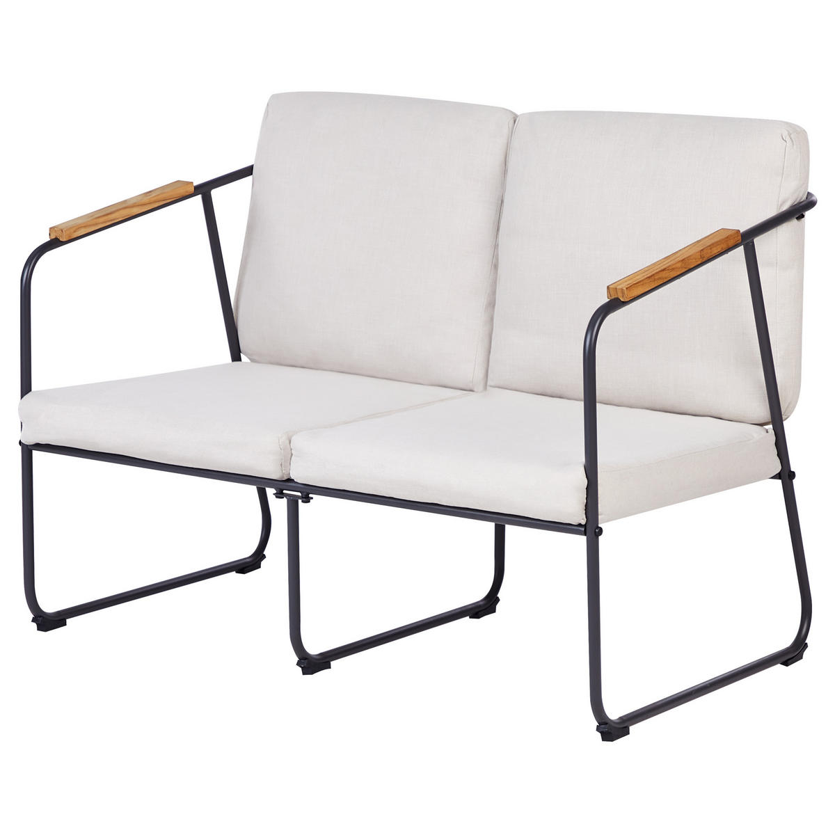 LOUNGE-SET 4-sitzer Stahl Helles Beige Vezzana - Hellbraun/Beige, Metall - Beliani