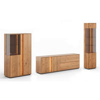 WOHNZIMMER-SET Collodi Wildeiche Natur - Sideboard 185cm - Türanschlag rechts - Wildeiche/Eichefarben, Holz (313/205/43.5cm) - Feldmann-Wohnen