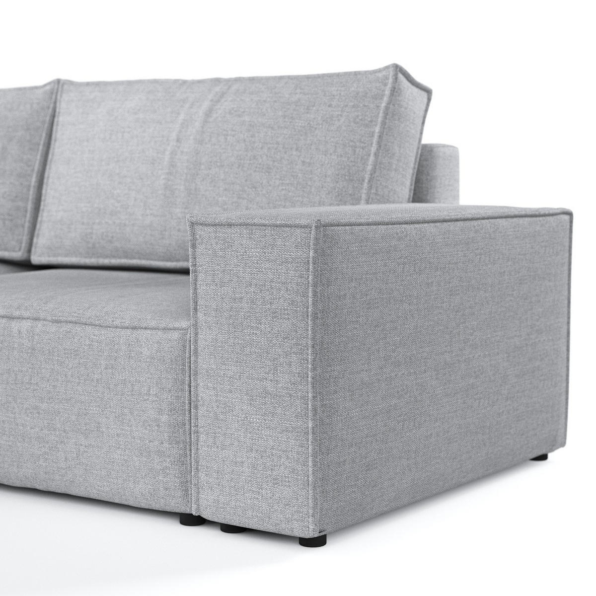 ROHOVÁ SEDAČKA CAVO, textil, Světle šedá - černá/světle šedá, dřevo/kompozitní dřevo (255/148cm) - AltaBeds