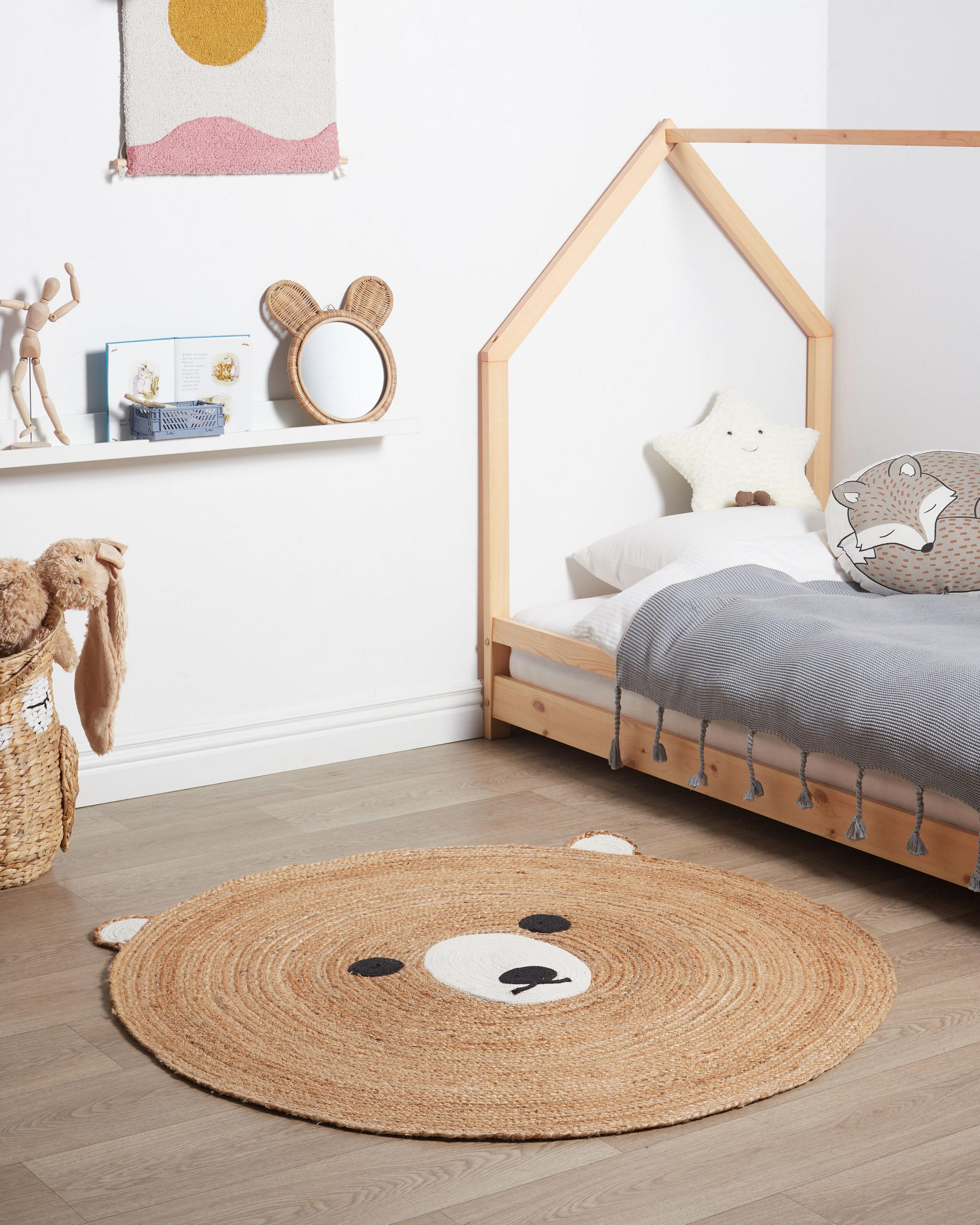 KINDERTEPPICH Kosalar 120/120 cm - Beige, Naturmaterialen (120/120cm) - Beliani
