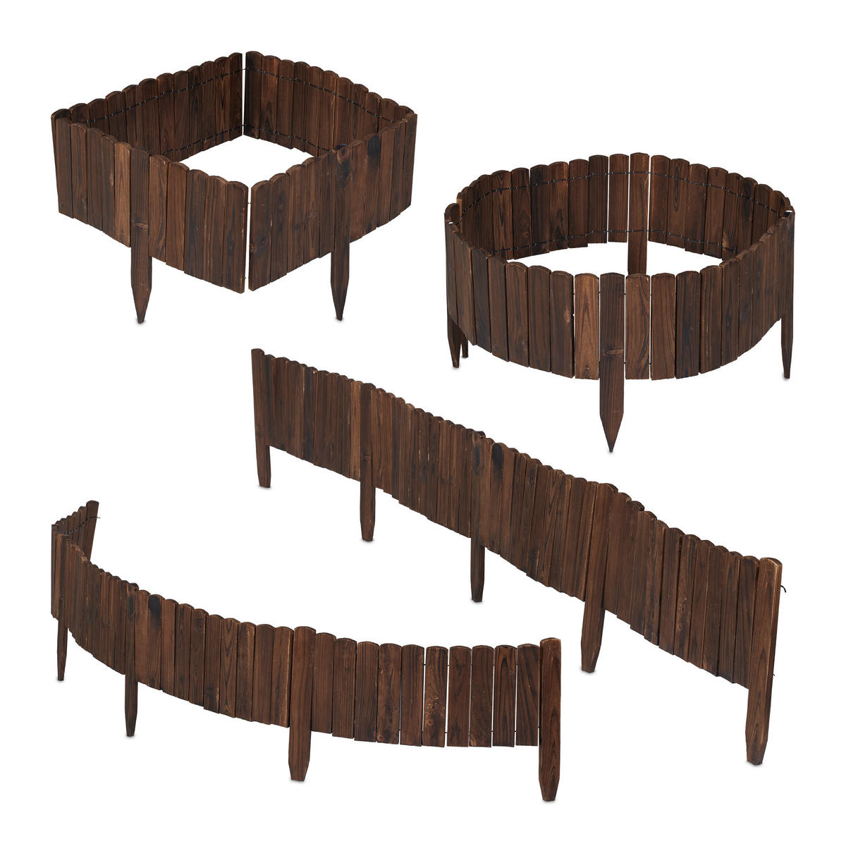 BEETEINFASSUNG - Dunkelbraun, Holz (200/40/1cm) - Relaxdays