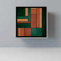 SIDEBOARD EARTHY FIGURES, Grau, 57,5x42x57,5 cm, Ohne Füße - Multicolor/Grau, Holzwerkstoff (57.5/57.5/42cm) - SpaceRebels