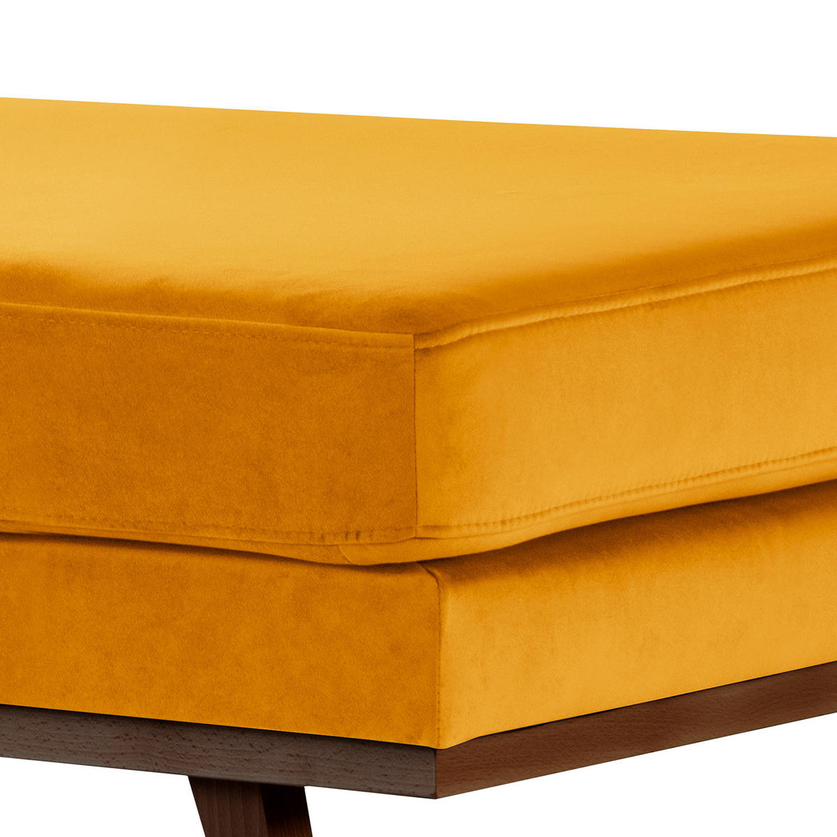 POLSTERHOCKER - Gelb/Buchefarben, Buchenholz/Textil (85/43/60cm) - home24