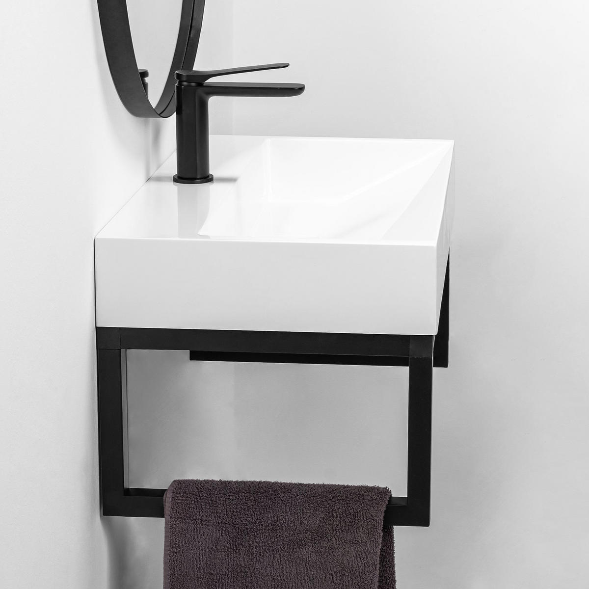 WASCHBECKEN Rea Konglomerat Goya 70 Cm+waschtischplatte - Weiß, Keramik (46/14/70cm) - REA
