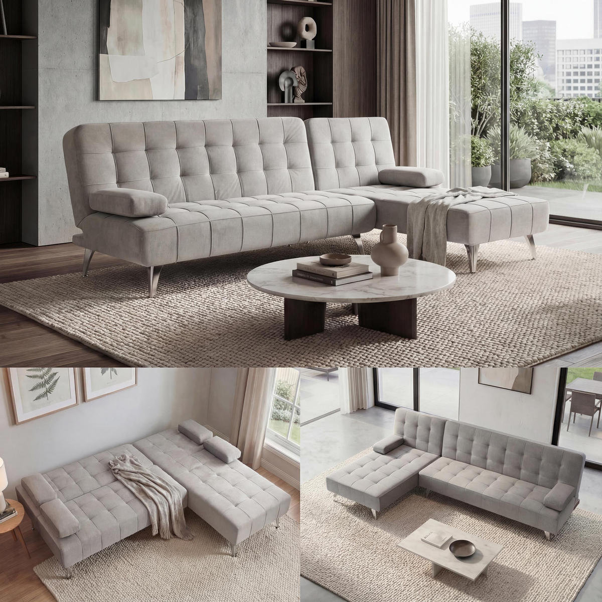SCHLAFSOFA Grau - Grau, Textil (236/95cm) - MCW