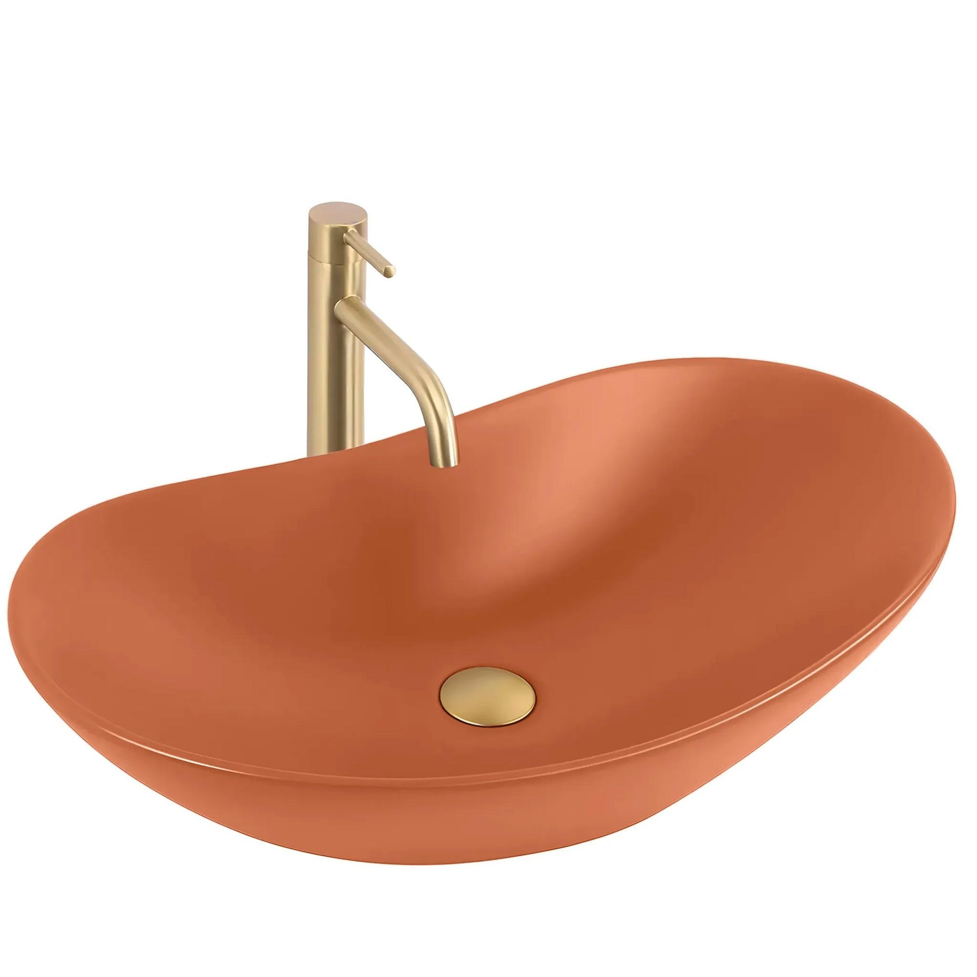 AUFSATZWASCHBECKEN Rea Royal Cinnamon Matt - Orange, Keramik (35.5/15.5/61.5cm) - REA