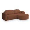 ECKSOFA AMILIA R-S Kupferfarben Boucle-Stoff mit Schlaffunktion - Kupferfarben, Holz (263/174cm) - MASSENO
