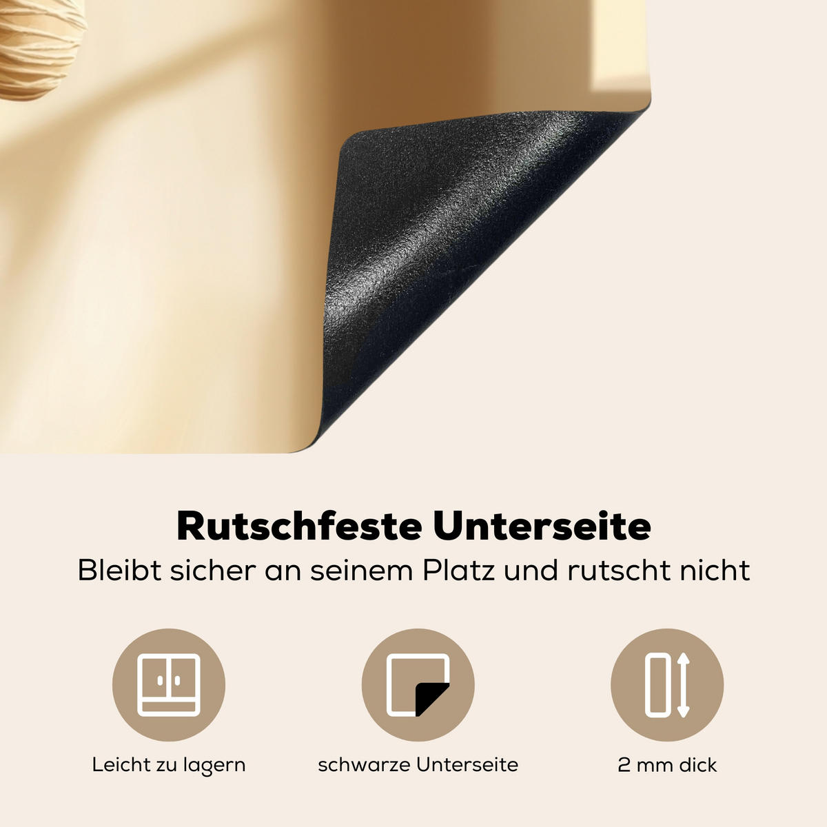 HERDABDECKPLATTE Beige - Osterkuchen - Eier Induktionsschutz 81.6x52.7 cm - Beige, Kunststoff (81.6/52.7/0.2cm) - MuchoWow