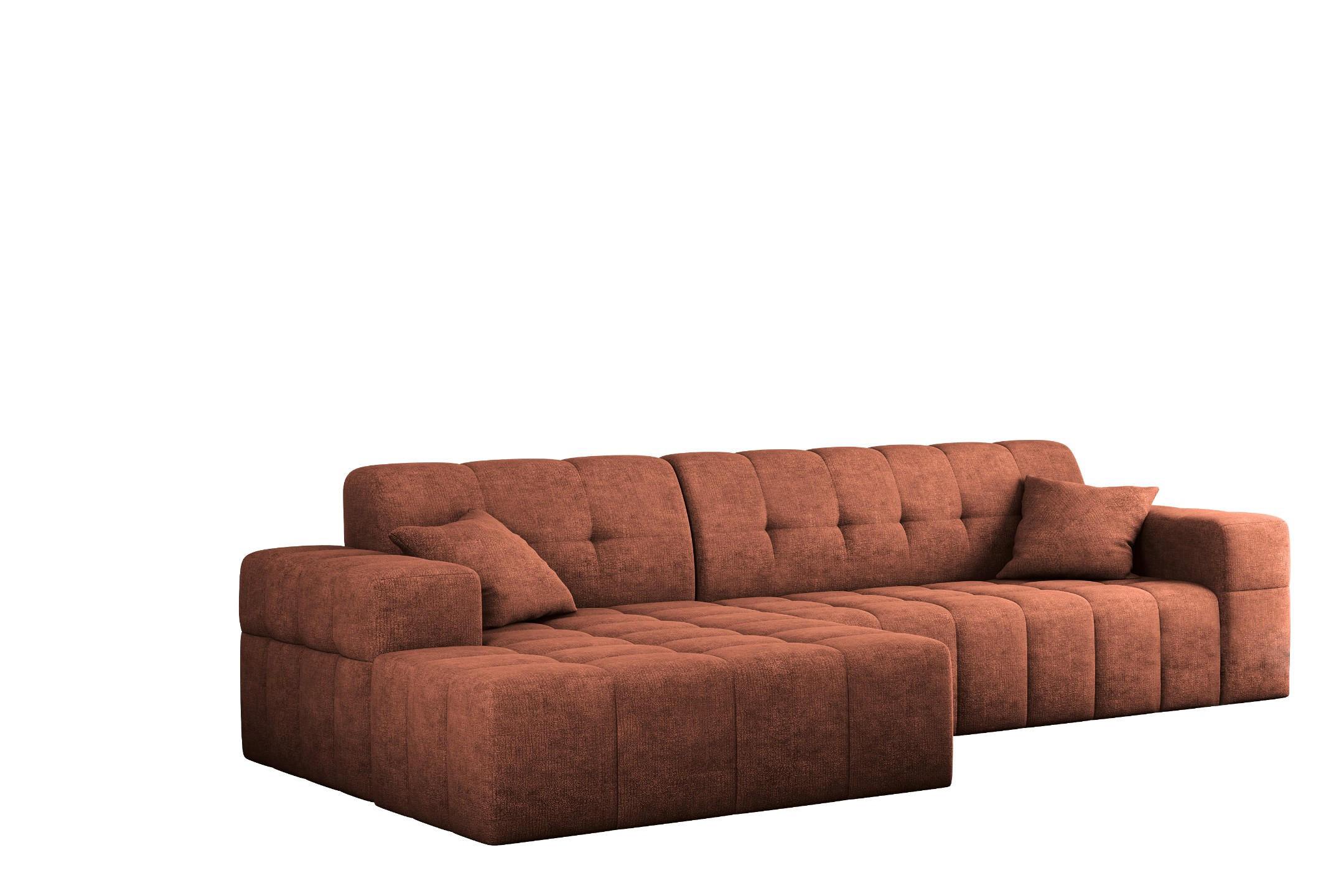 ECKSOFA NIMES Stoff Perfect Harmony Kupfer Links - Kupferfarben, Holz/Kunststoff (168/265cm) - Kaiser Möbel