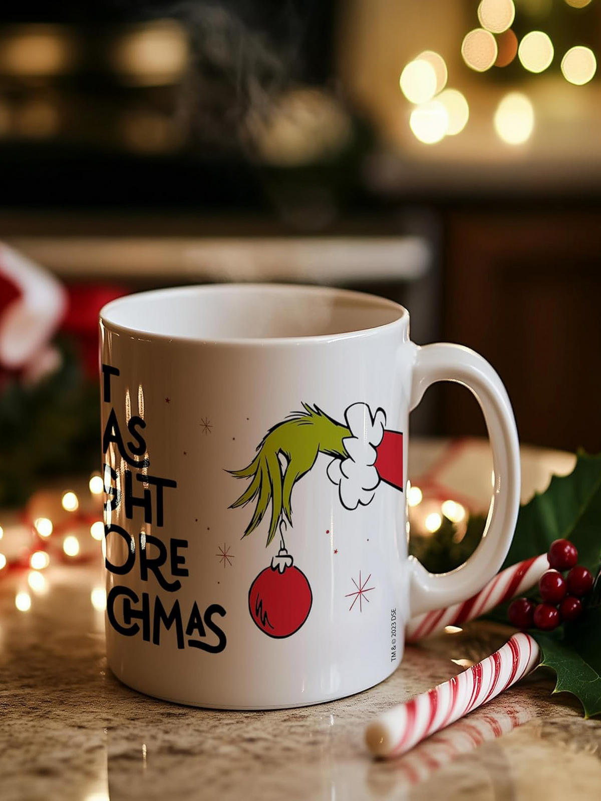 KAFFEEBECHER The Grinch Twas the night before Grinchmas Weiß 320 ml - Weiß, Keramik (0.32L) - United Labels