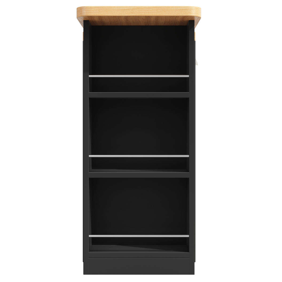 ESSZIMMERSCHRANK aus MDF 135-203x39x92,8cm in Schwarz mit LED - Schwarz, Holzwerkstoff (39/92.8/203cm) - Modfu