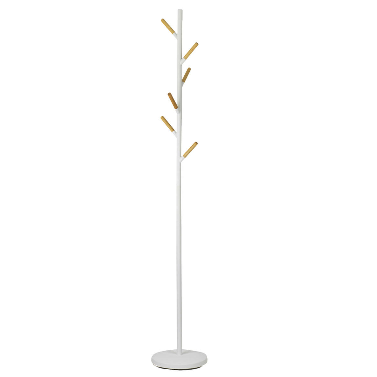 GARDEROBENSTÄNDER Plain weiß 176cm freistehend - Weiß, Buchenholz/Metall (28/176/28cm) - Yamazaki