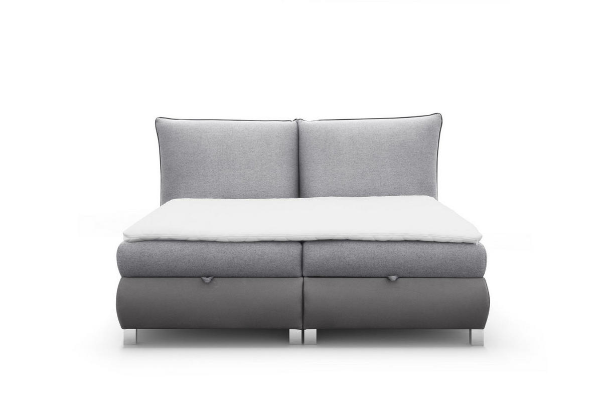 BOXBETT Valentin In Neve - Grau, Holzwerkstoff/Textil (120/200cm) - Fun Möbel