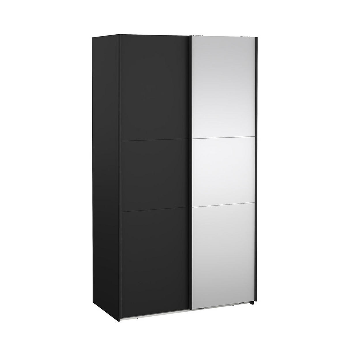 SCHIEBETÜRENSCHRANK, Como, Schwarz, Holzwerkstoff, 119 x 67 x 221 cm - Schwarz, Holzwerkstoff (119/221/67cm) - ebuy24