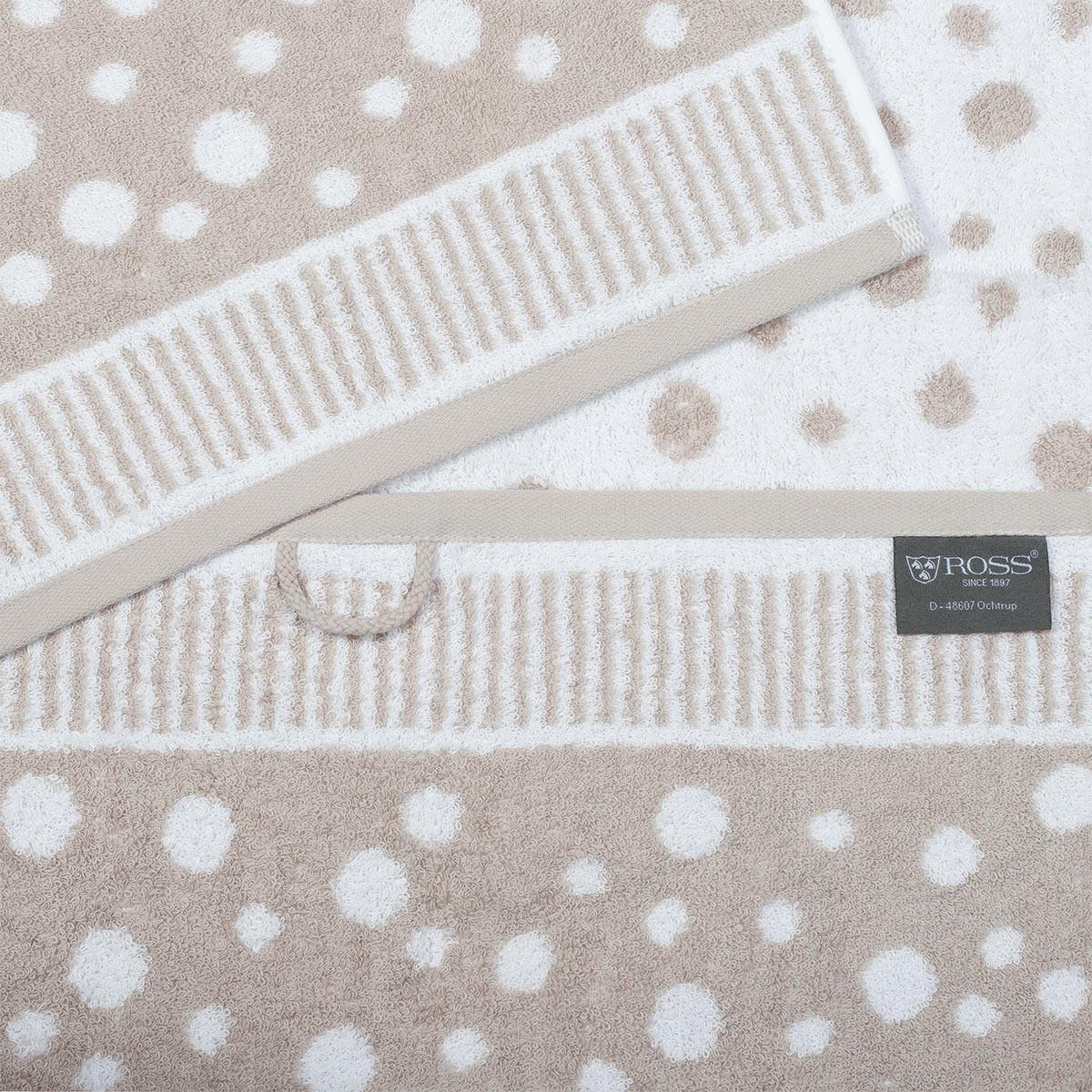 FROTTIERSET Punkte allover 4-teilig - Beige, Textil (50/100cm) - Ross