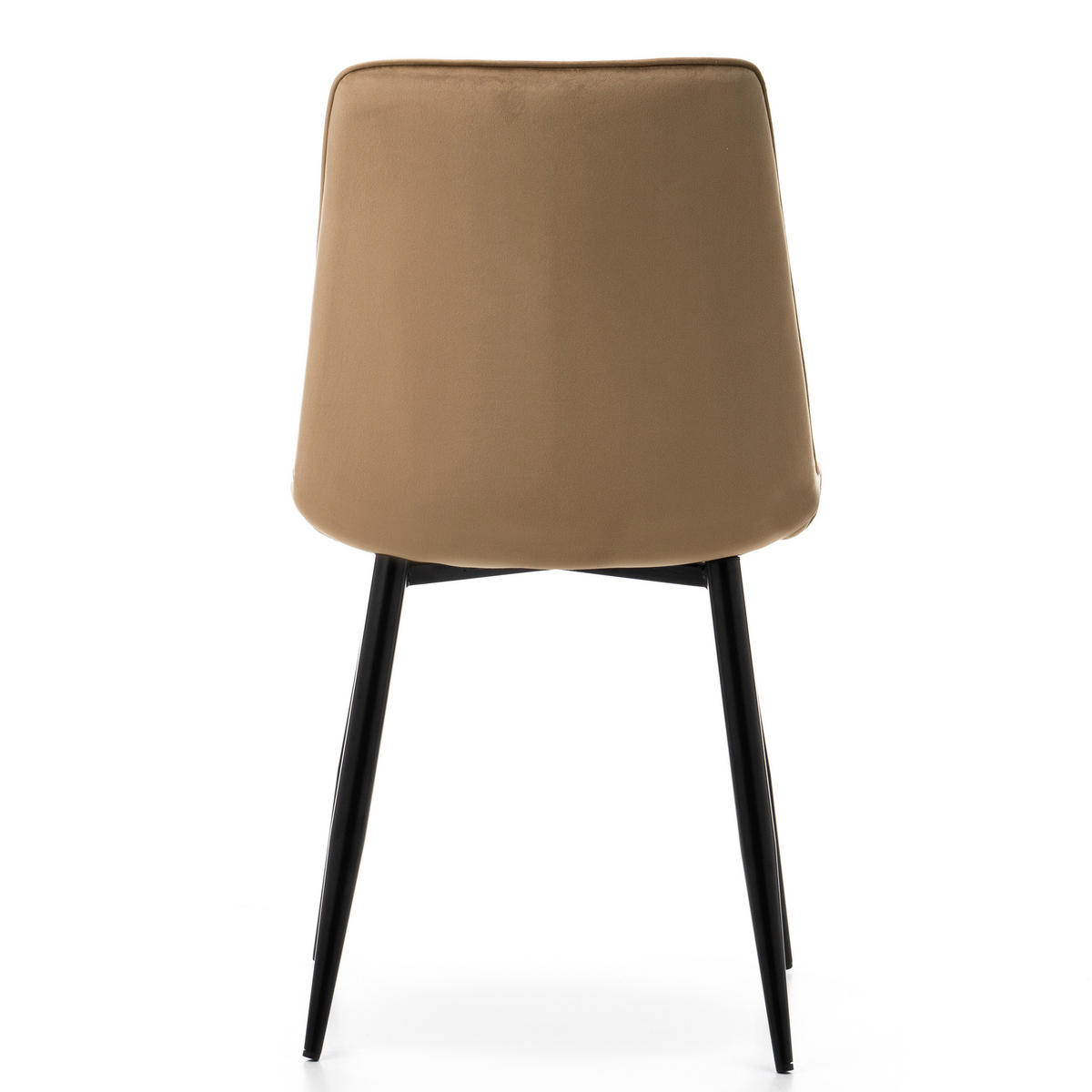 STUHL CHIC gespolsterter mit Steppung - beige - Samt Velours - Hellbraun/Beige, Metall (50/88/47cm) - NEW HOME