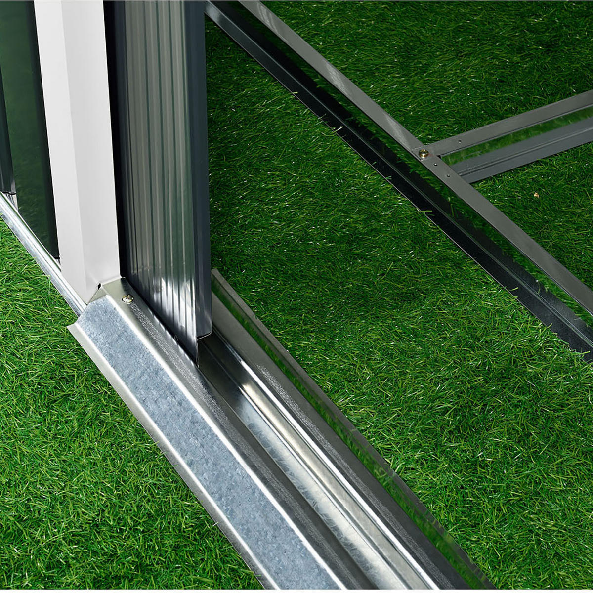 METALL-GARTENHAUS - "Vegas" - 8,83 m² - Grau, Metall (267/202/309cm) - Habitat Garten