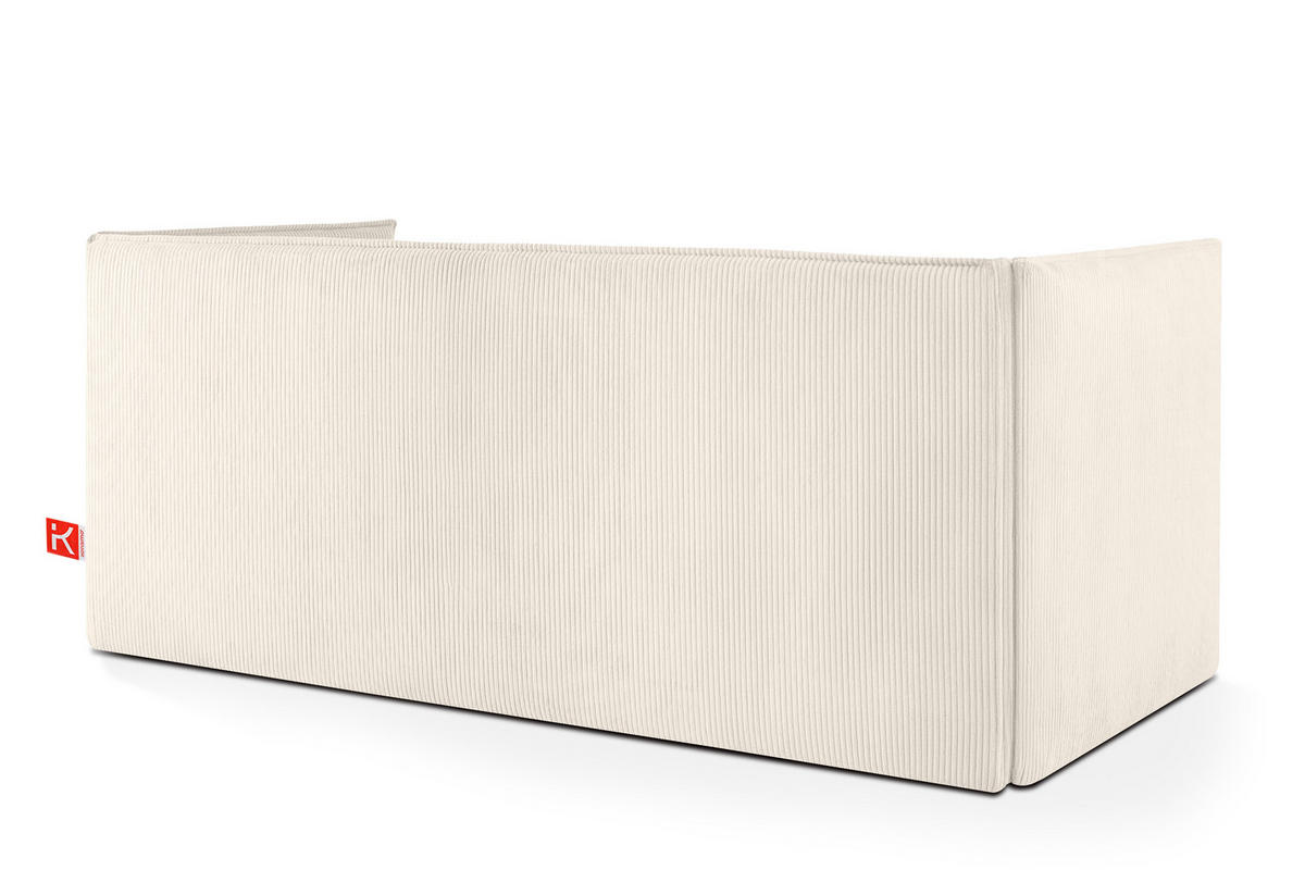 JUGENDBETT ROTI Einzelbett mit Bettkasten, 90x200cm, Bett mit Bonellmatratze, mit Rückenlehne - Ecru/Schwarz, Holz/Holzwerkstoff (92/200cm) - KONSIMO®