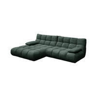 ECKSOFA VIVIEN Smaragdgrün Cord - Smaragdgrün/Schwarz, Kunststoff/Textil (290/178cm) - KAWOLA