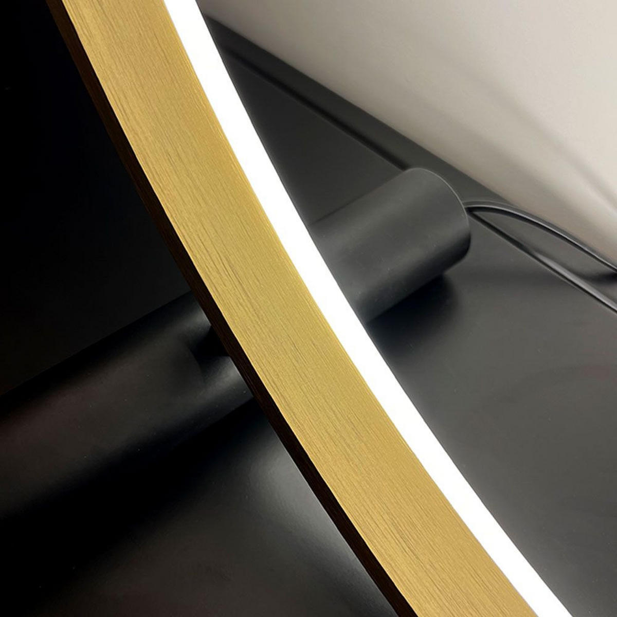 LED-TISCHLAMPE Ring Direkt/Indirekt Schwarz/Gold Ø 40cm - Goldfarben/Schwarz, Metall (3.3/40/40cm) - s.luce