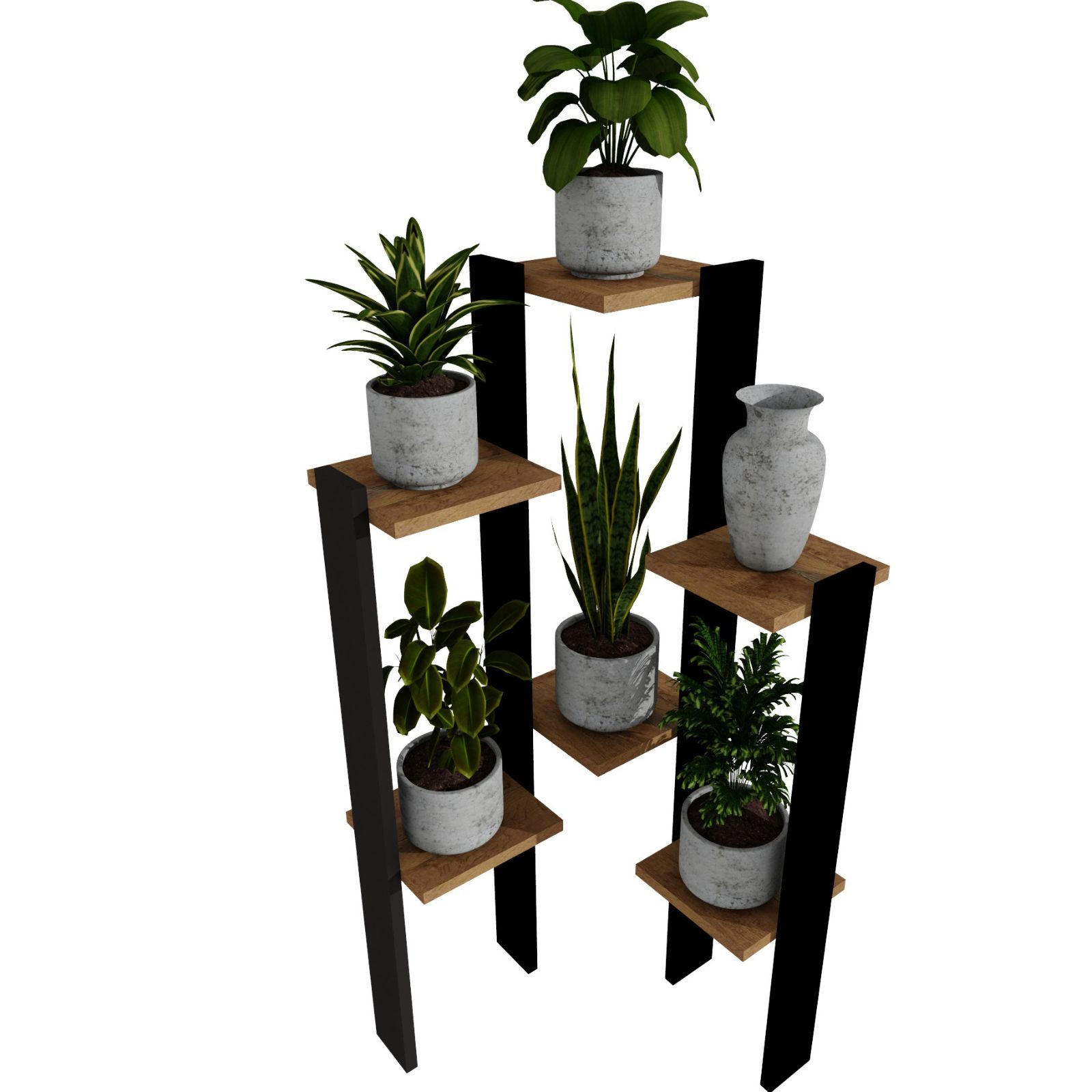 BLUMENSTÄNDER M6 - Nussbaumfarben, Holzwerkstoff (49/108/48cm) - RAUMHIRSCH FURNITURE