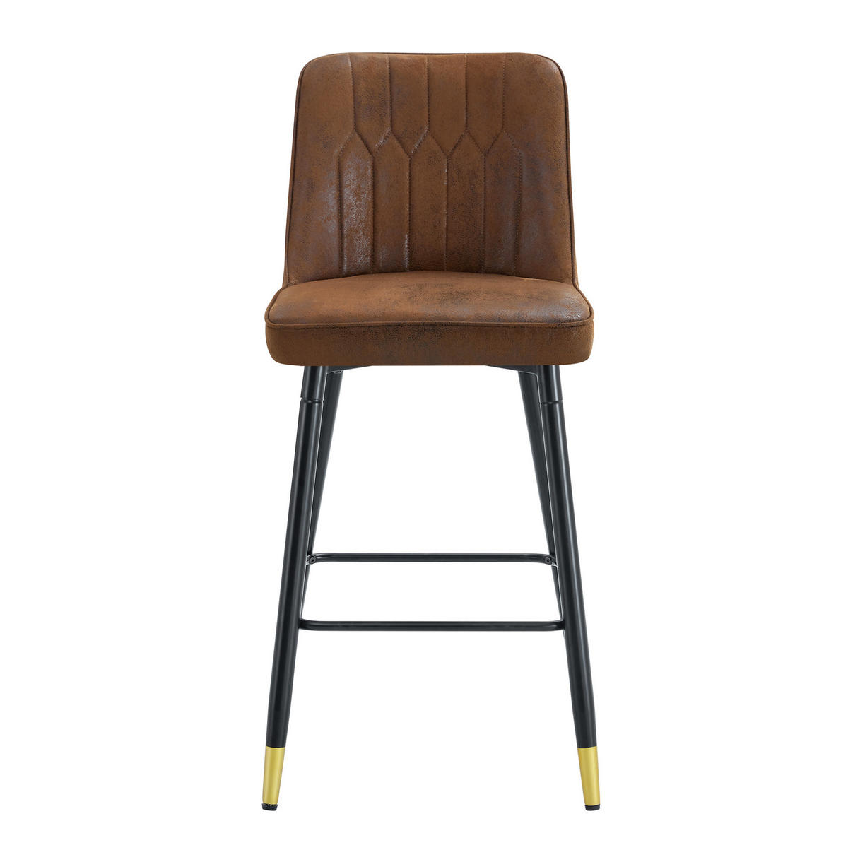 BARHOCKER 2er-Set 100 cm Braun mit Fußraste - Braun, Metall (45/100/42cm) - MIVRAY