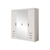 KLEIDERSCHRANK Elena 4D6S - Schwarz/Weiß, Holzwerkstoff/Kunststoff (177/191/53cm) - MIRJAN24