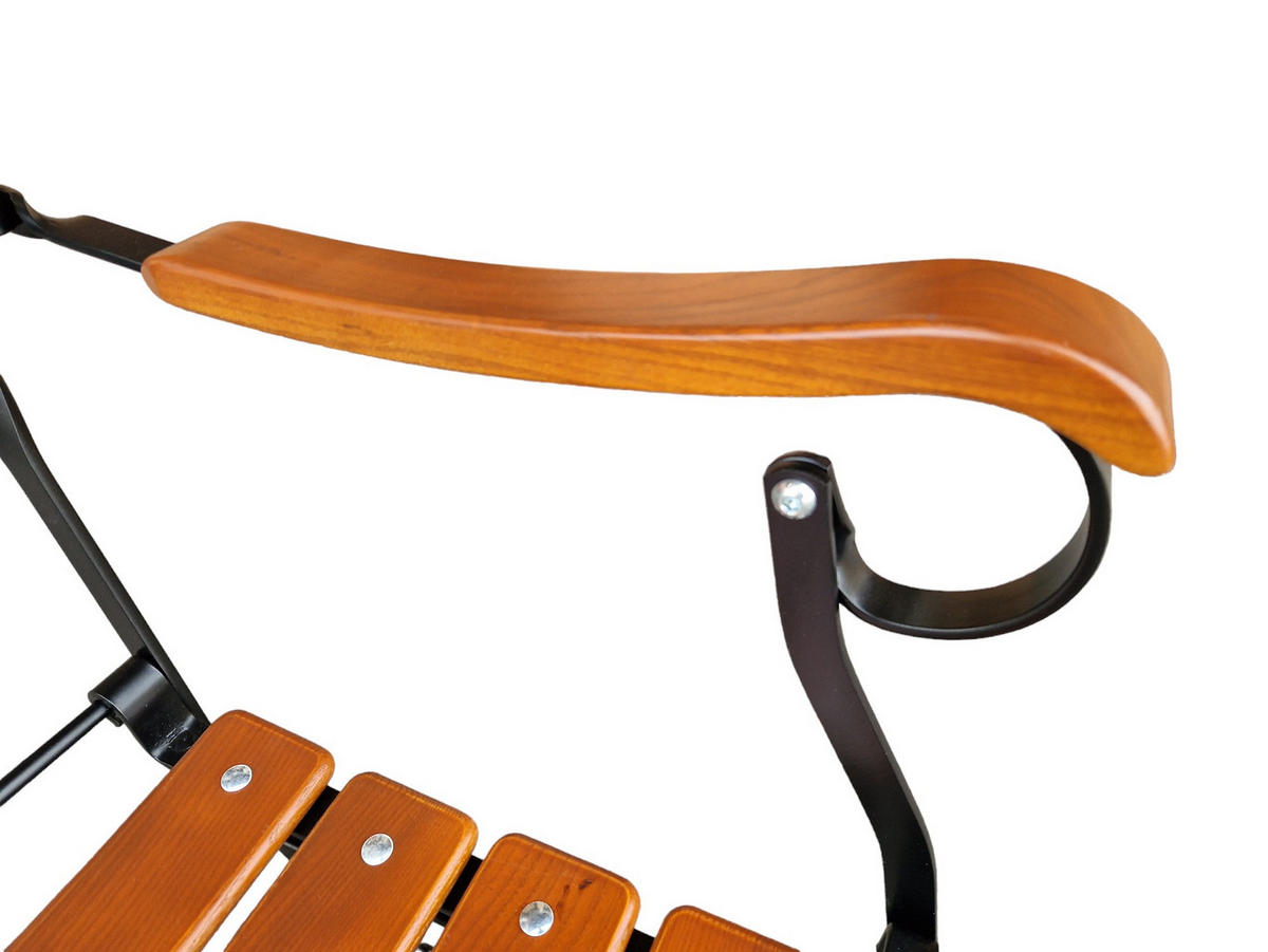 BIERGARTENSTUHL BERGWIESE Mit Armlehne 1-Sitzer 89x42x42cm Eschenholz Schwarz/Braun - Braun, Holz (42/89/42cm) - CHEFGASTRO