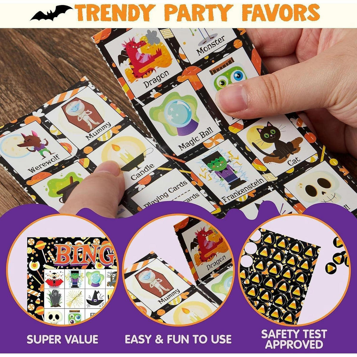 BINGO-SPIELSET Halloween 28 Spieler - Multicolor, Karton (16.6/17.6cm)