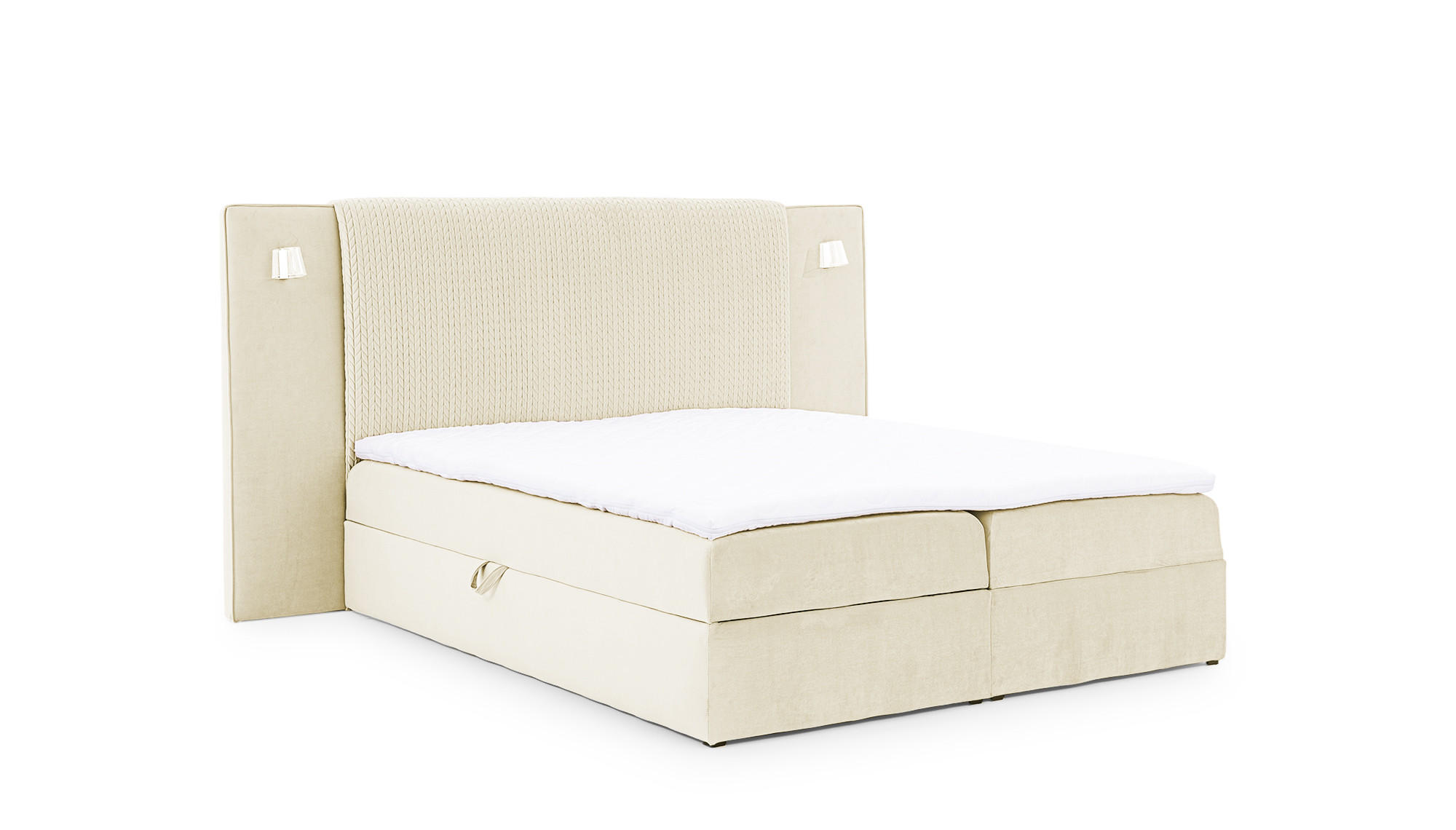 BOXBETT Marten überlänge Set.1 - Creme, Holzwerkstoff/Textil (140/220cm) - Fun Möbel