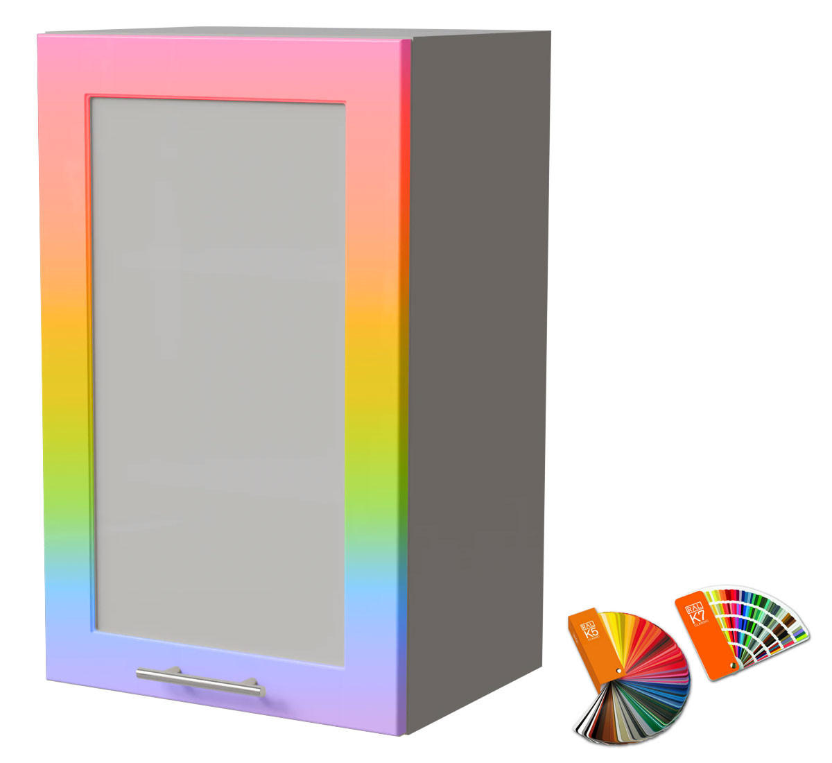 Feldmann-Wohnen Küchenhängeschrank Mehrfarbig, Grau 45x72x32.5 cm